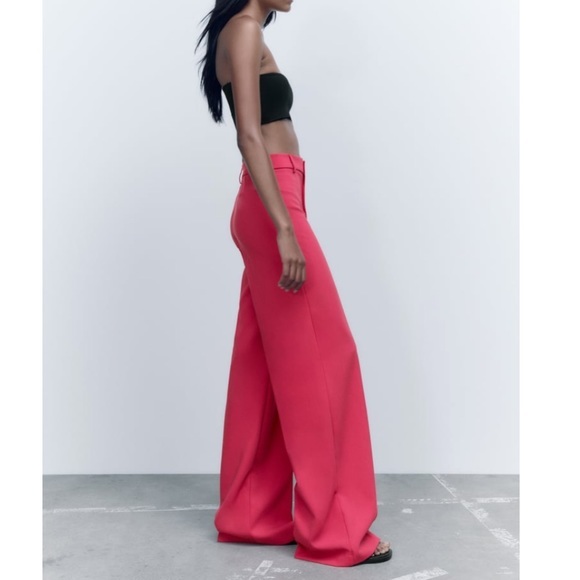 New Zara | Pink Highrise Trousers - Picture 5 of 15